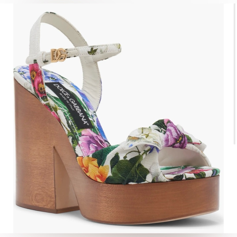 Dolce & Gabbana GARDENIA WEDGE PLATFORM SANDAL SHOES $1295 RARE